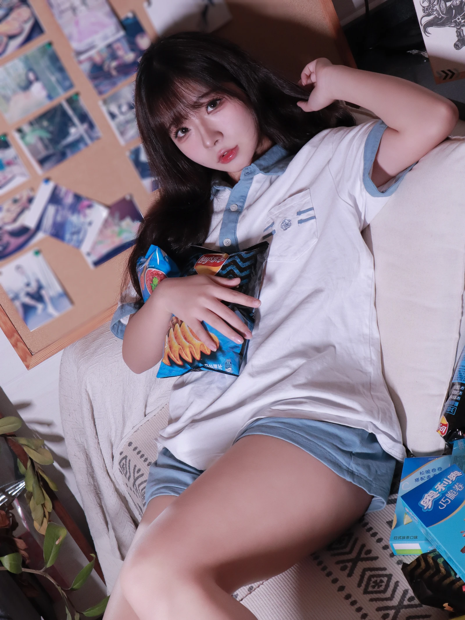 图片[2]-yuuhui玉汇 蓝白条少女 78P-COS世界